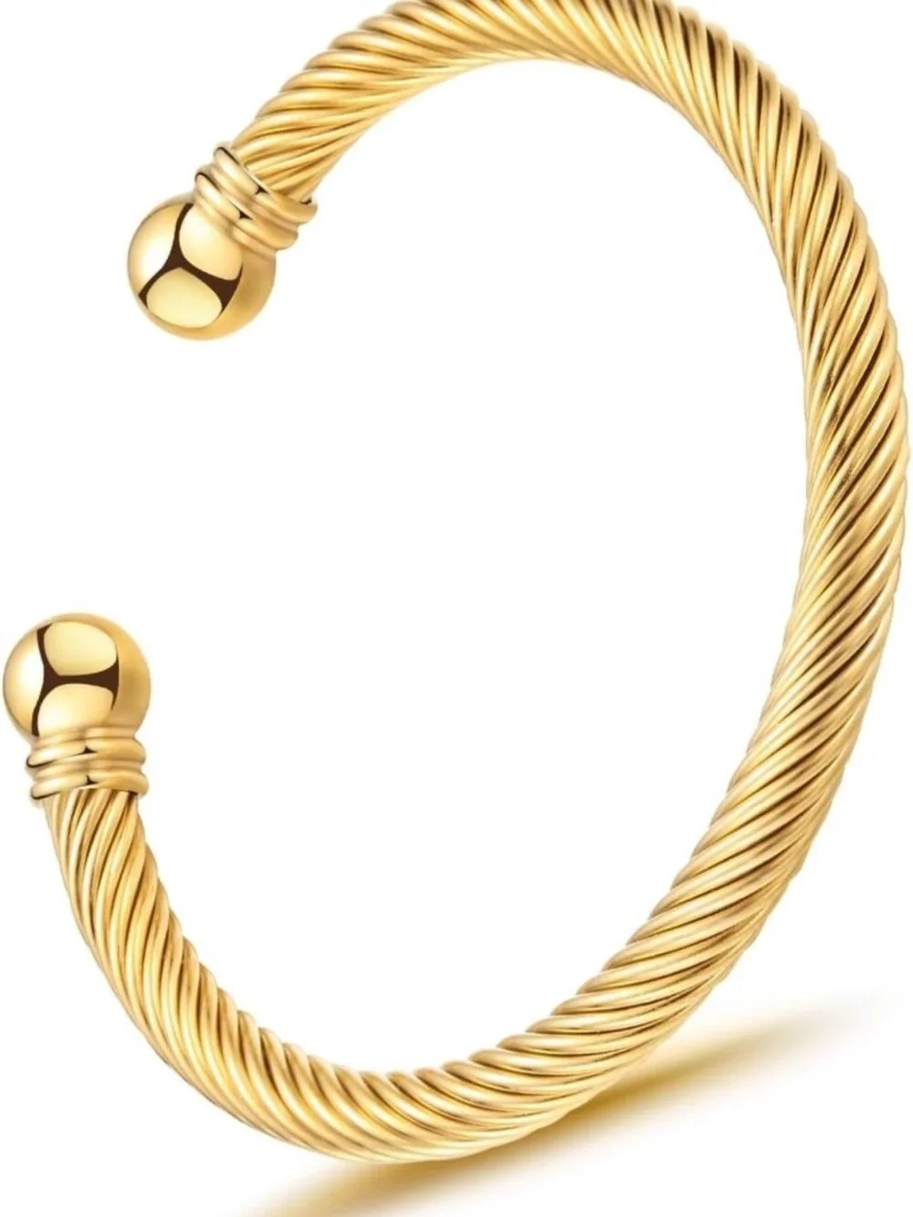 Stylish Twisted Cable Wire Bracelet with Hook Clasp - Roman Digital Bangle for